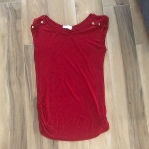 Red sleeveless top